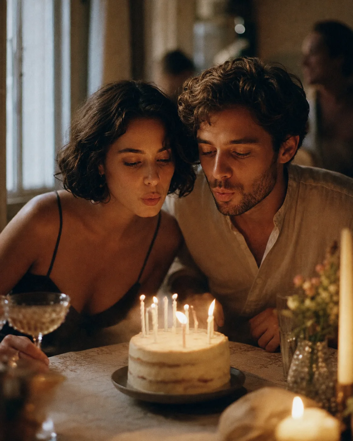 Fotografía ilustrativa de Mara y Teo soplando velitas de cumpleaños